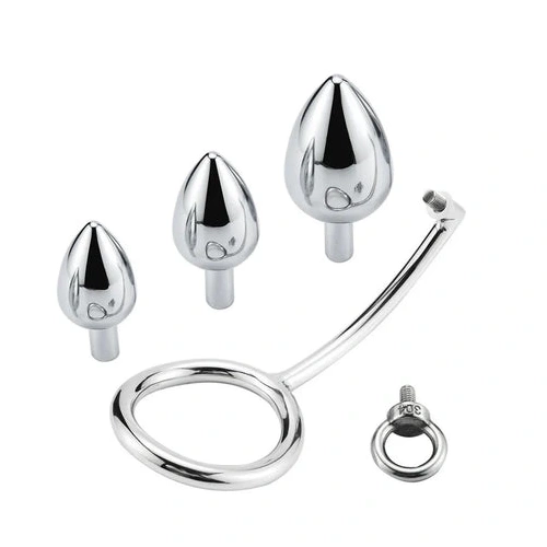 DiscreetChoice Anal Set with Cock Ring 4663 Stainless Steel Hook 0801